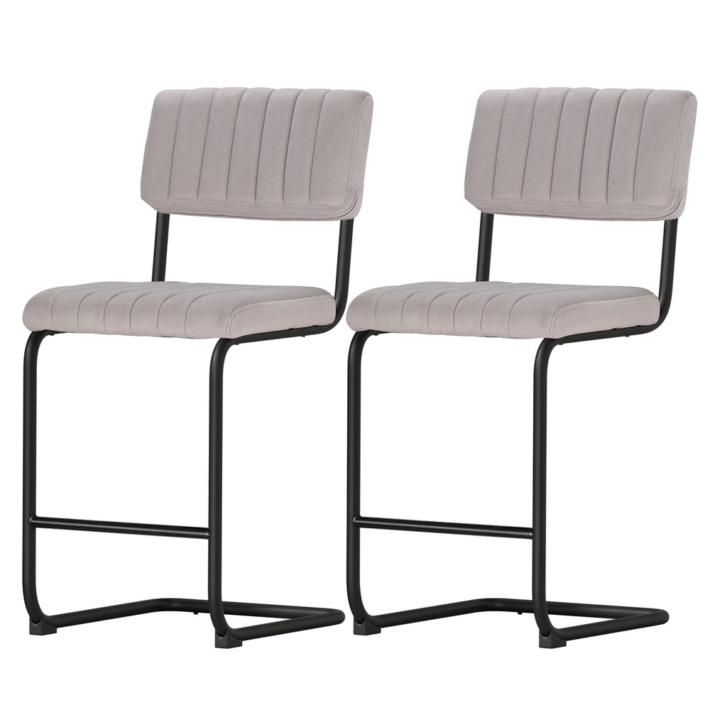 Artiss 2x Bar Stools Velvet Chairs-Furniture > Bar Stools & Chairs-PEROZ Accessories
