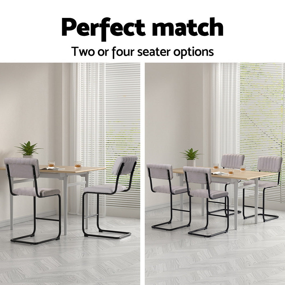 Artiss 4x Bar Stools Velvet Chairs Grey-Furniture > Bar Stools & Chairs > Table & Bar Stools-PEROZ Accessories