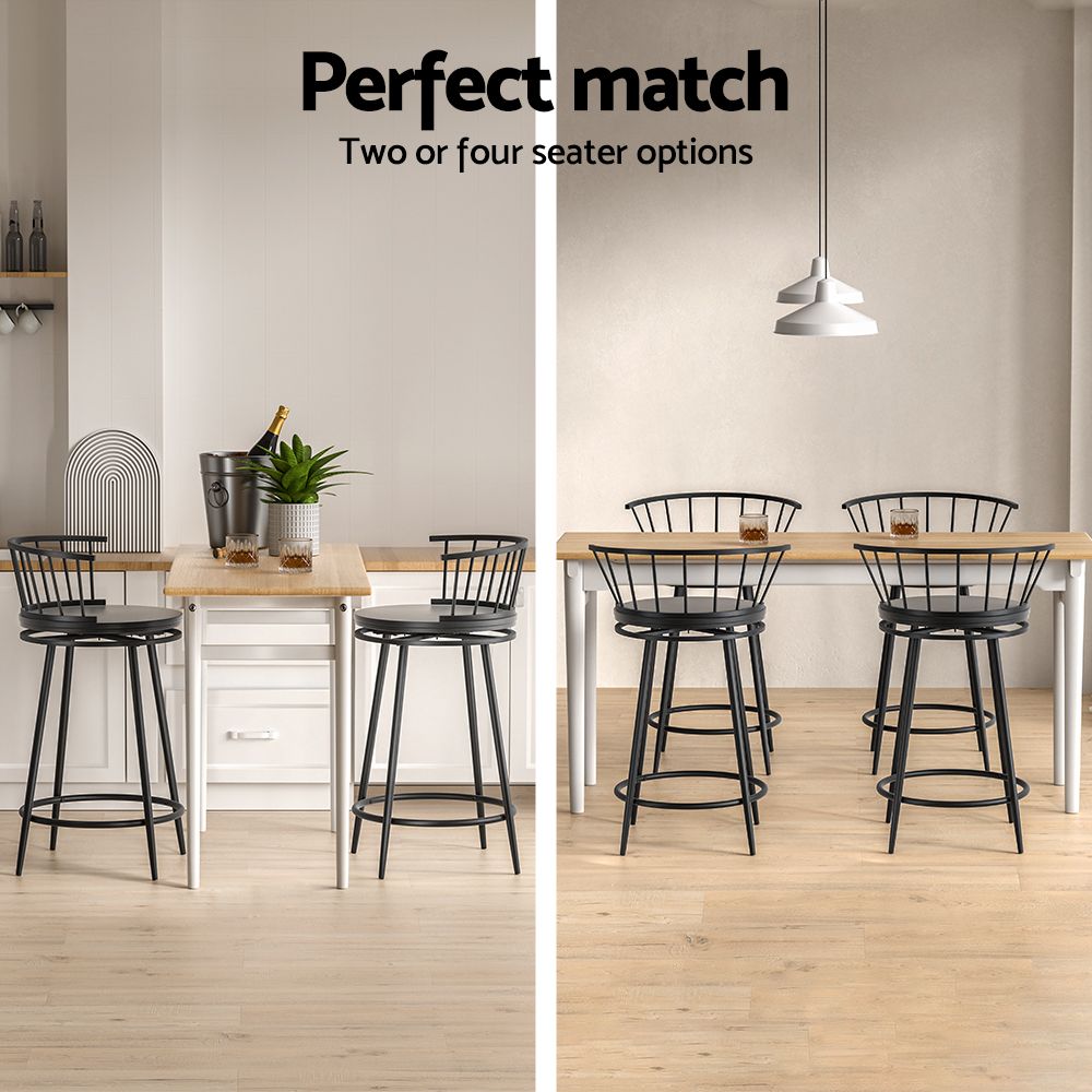 Artiss 2x Bar Stools Swivel Metal Chairs-Furniture > Bar Stools & Chairs-PEROZ Accessories