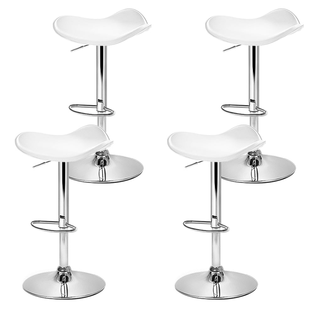 Artiss 4x Bar Stools Leather Gas Lift Chair White-Furniture > Bar Stools & Chairs-PEROZ Accessories