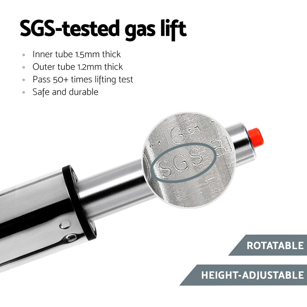 Artiss 4x Bar Stools Fabric Gas Lift w/Armrest Grey-Furniture > Bar Stools & Chairs > Table & Bar Stools-PEROZ Accessories