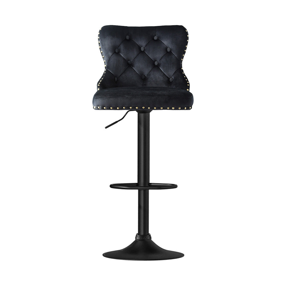 Artiss 4x Velvet Bar Stool Adjustable Height Nailhead Trim Kitchen Counter Stool-Furniture > Bar Stools & Chairs > Table & Bar Stools-PEROZ Accessories