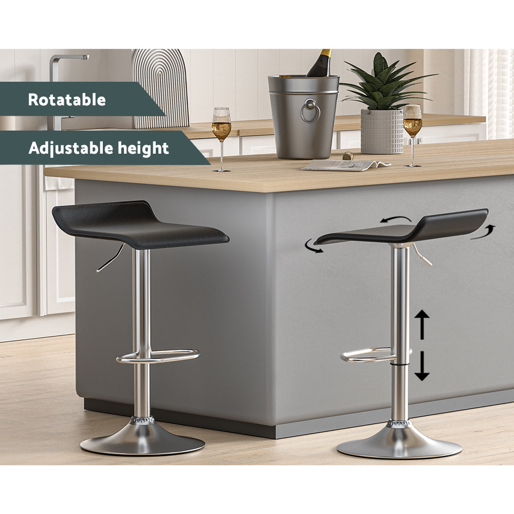 Artiss 4x Bar Stools Faux Leather Chair Black-Furniture > Bar Stools & Chairs-PEROZ Accessories