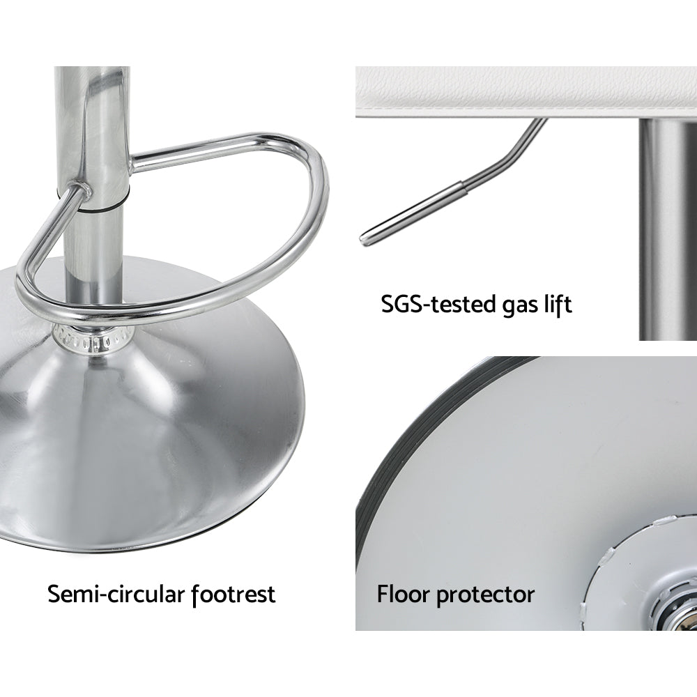 Artiss 4x Bar Stools Faux Leather Chair White-Furniture > Bar Stools & Chairs-PEROZ Accessories