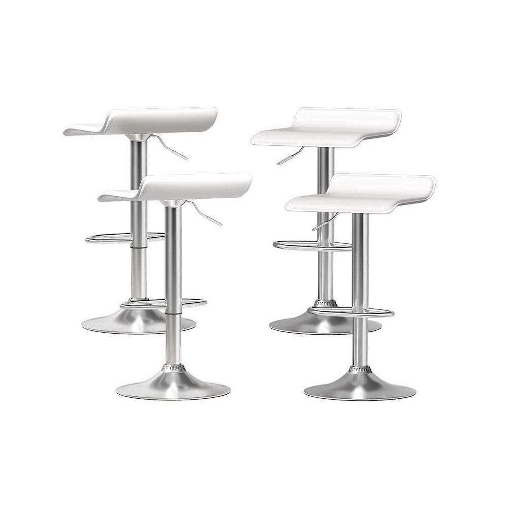Artiss 4x Bar Stools Faux Leather Chair White-Furniture > Bar Stools & Chairs-PEROZ Accessories
