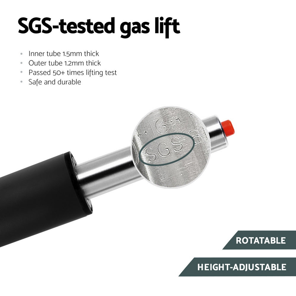 Artiss 2x Bar Stools Vintage Leather Gas Lift Grey-Furniture > Bar Stools & Chairs-PEROZ Accessories