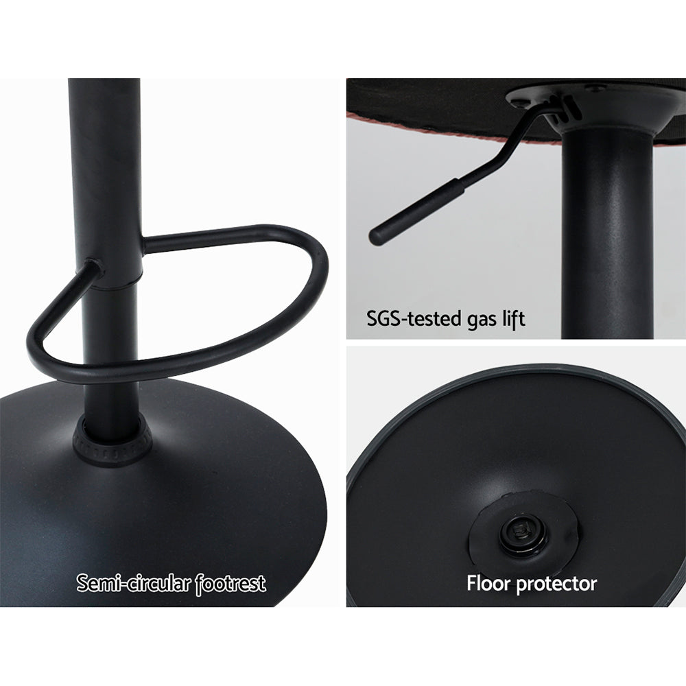 Artiss 2x Bar Stools Gas Lift Velvet Pink-Furniture > Bar Stools & Chairs-PEROZ Accessories