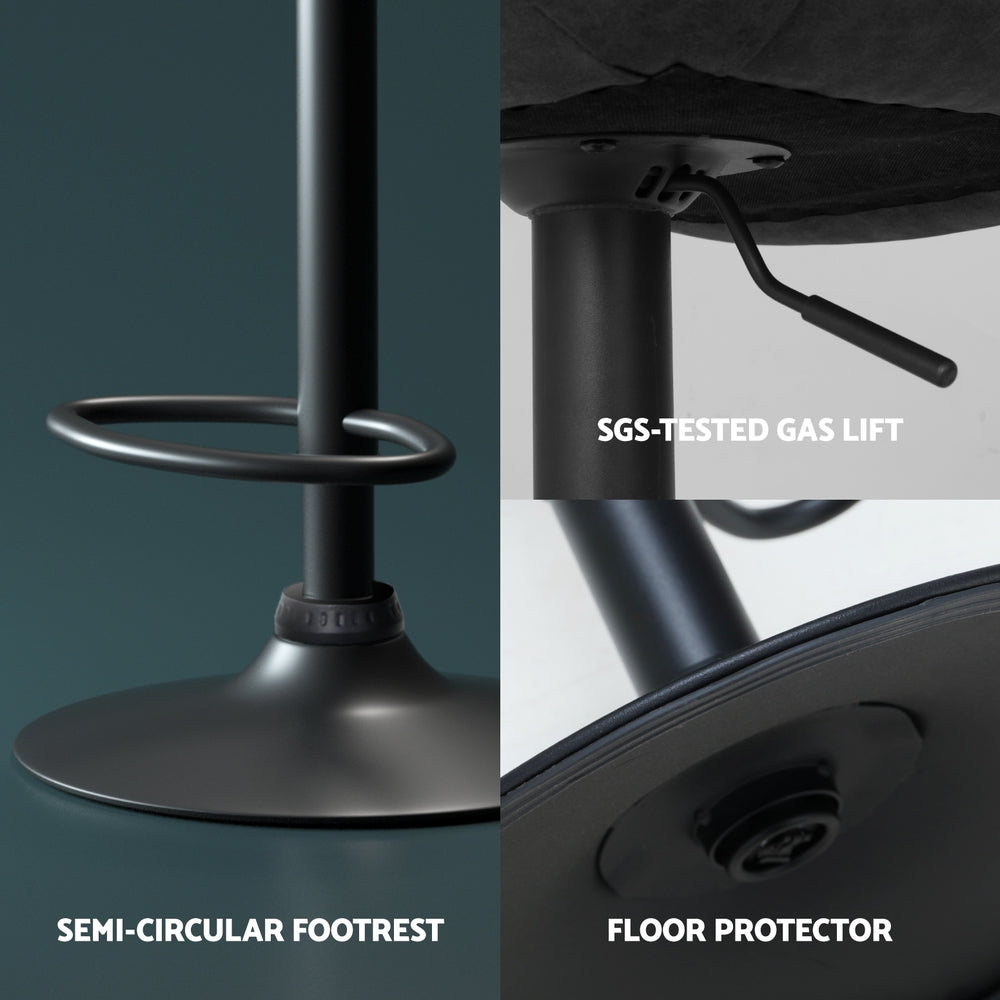 Artiss 4x Bar Stools Gas Lift Vintage Leather Black-Furniture > Bar Stools & Chairs > Massage Chairs-PEROZ Accessories