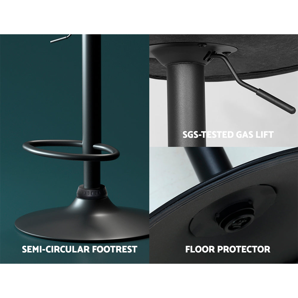 Artiss Bar Stools Kitchen Counter Stools Swivel Gas Lift Vintage Chairs Black x2-Furniture > Bar Stools & Chairs-PEROZ Accessories