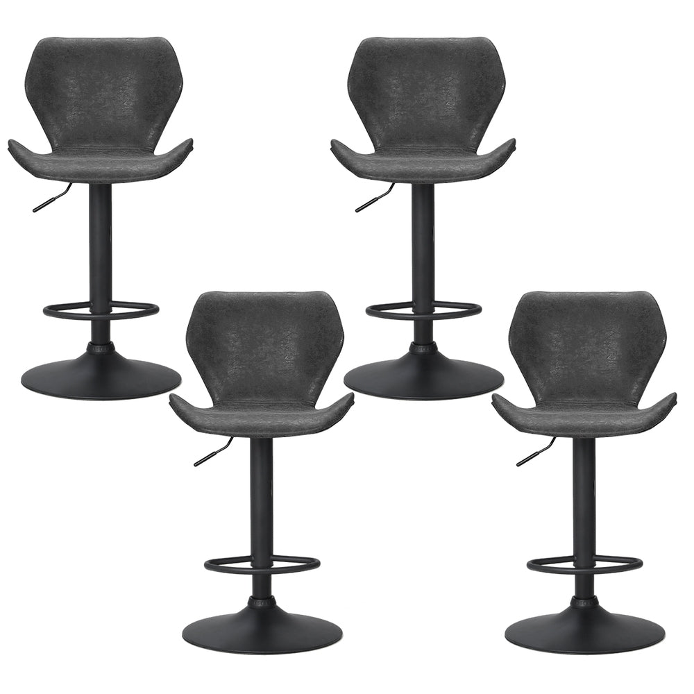 Artiss 4x Bar Stools Vintage Leather Gas Lift Black-Furniture > Bar Stools & Chairs > Massage Chairs-PEROZ Accessories