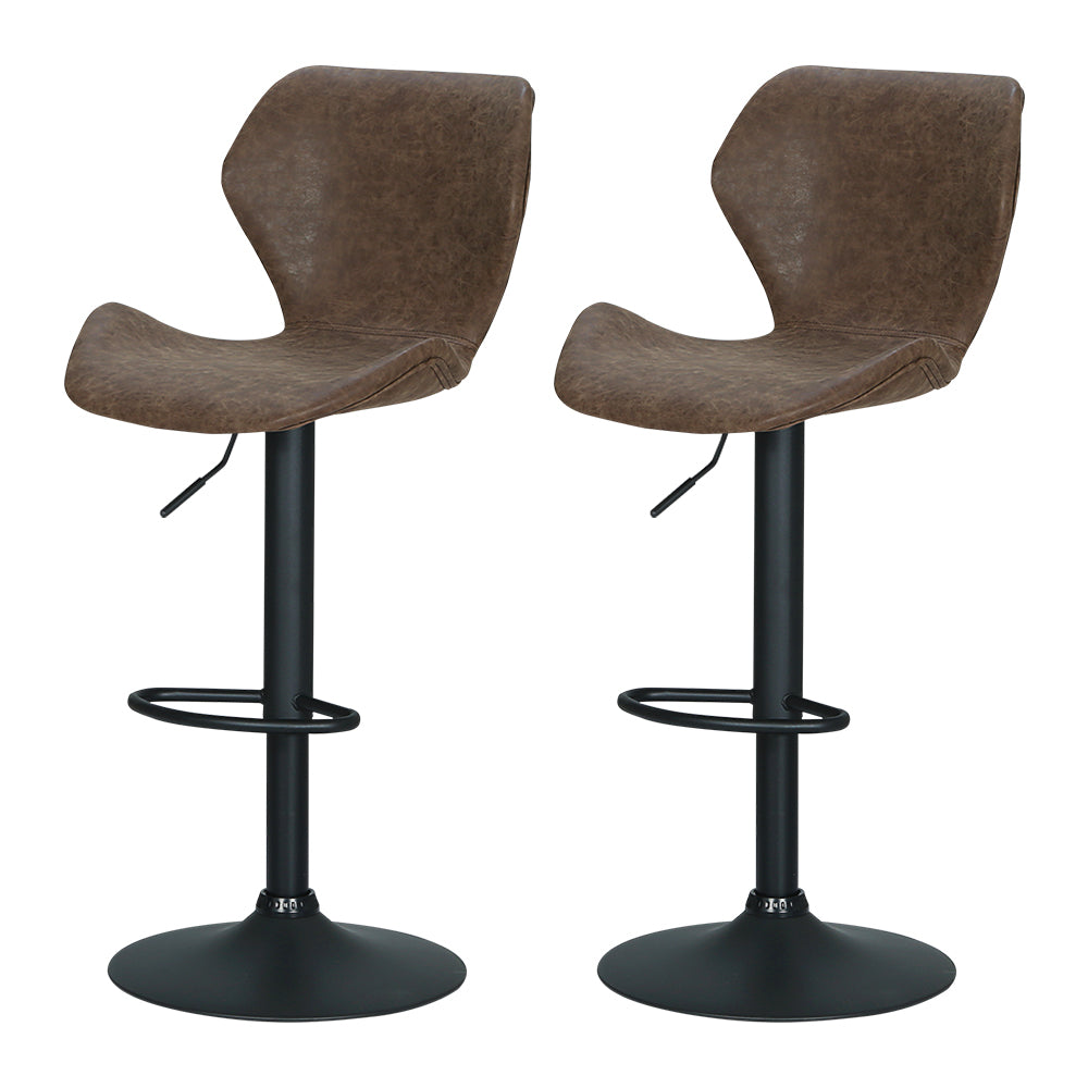 Artiss Bar Stools Kitchen Counter Stools Swivel Gas Lift Vintage Chairs Brown x2-Furniture > Bar Stools & Chairs-PEROZ Accessories