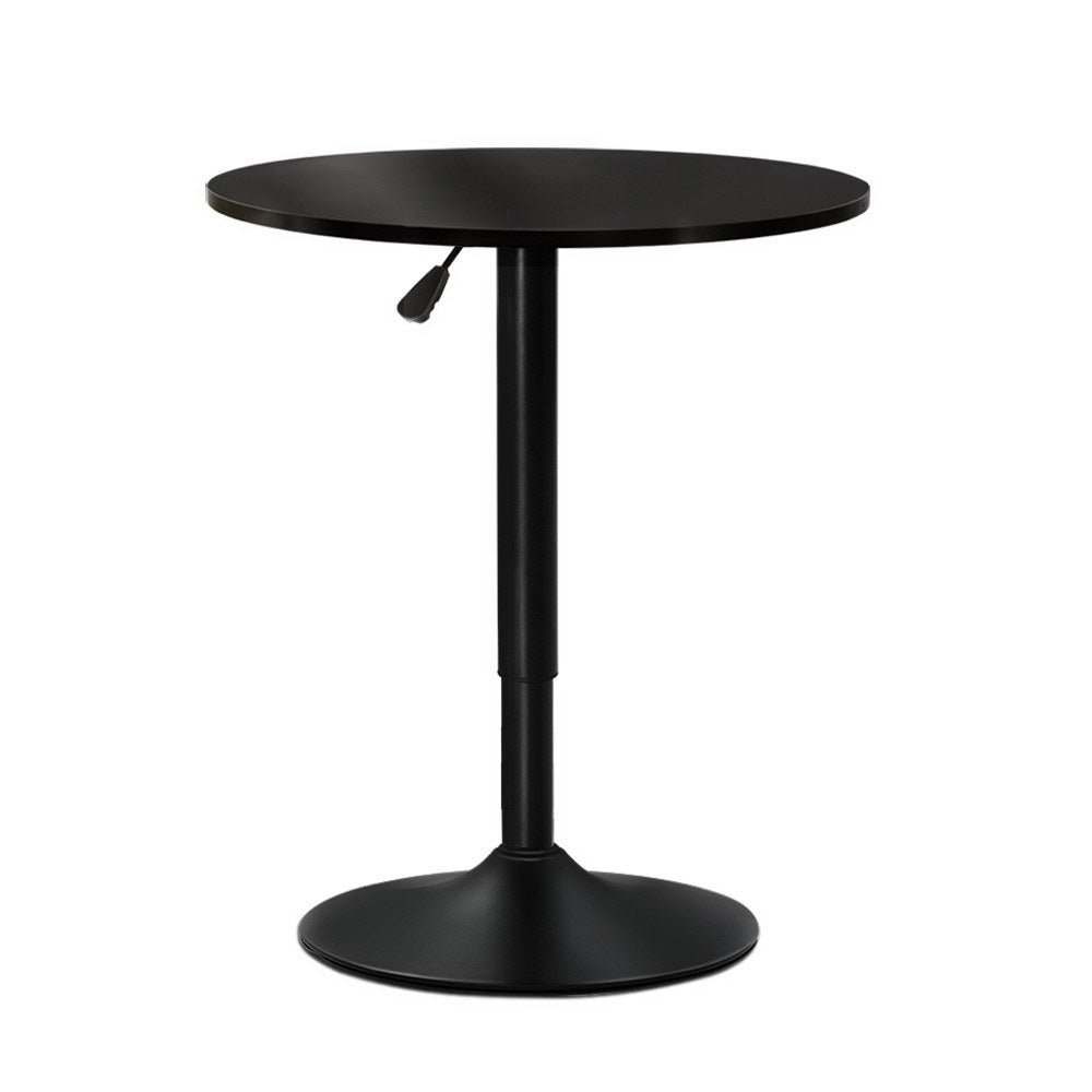 Artiss Bar Table Gas Lift Round Black-Bar Tables-PEROZ Accessories