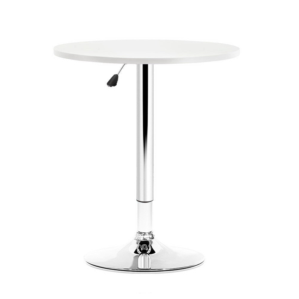 Artiss Bar Table Gas Lift Round White-Bar Tables-PEROZ Accessories
