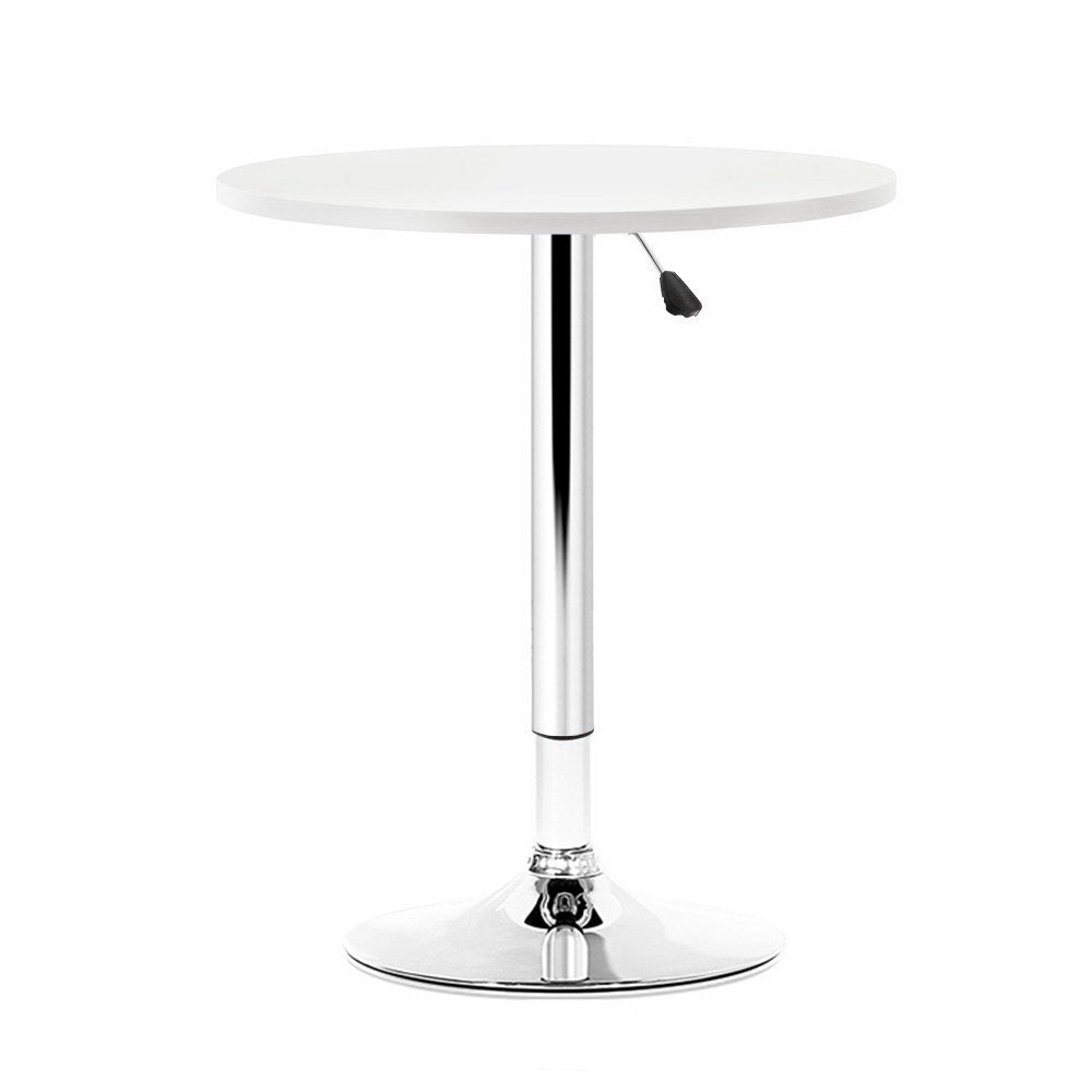 Artiss Bar Table Gas Lift Round White-Bar Tables-PEROZ Accessories