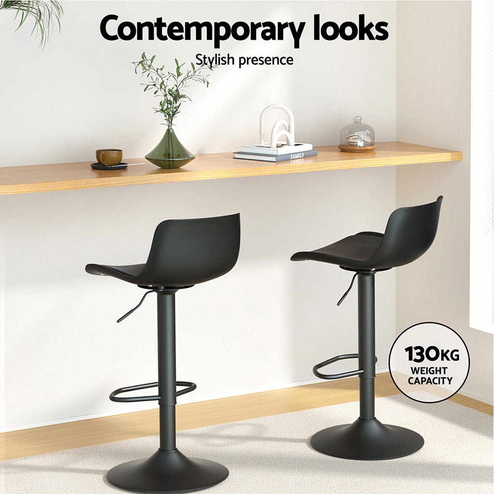 Artiss 4x Bar Stools Padded Seat Gas Lift Black-Furniture > Bar Stools & Chairs > Massage Chairs-PEROZ Accessories