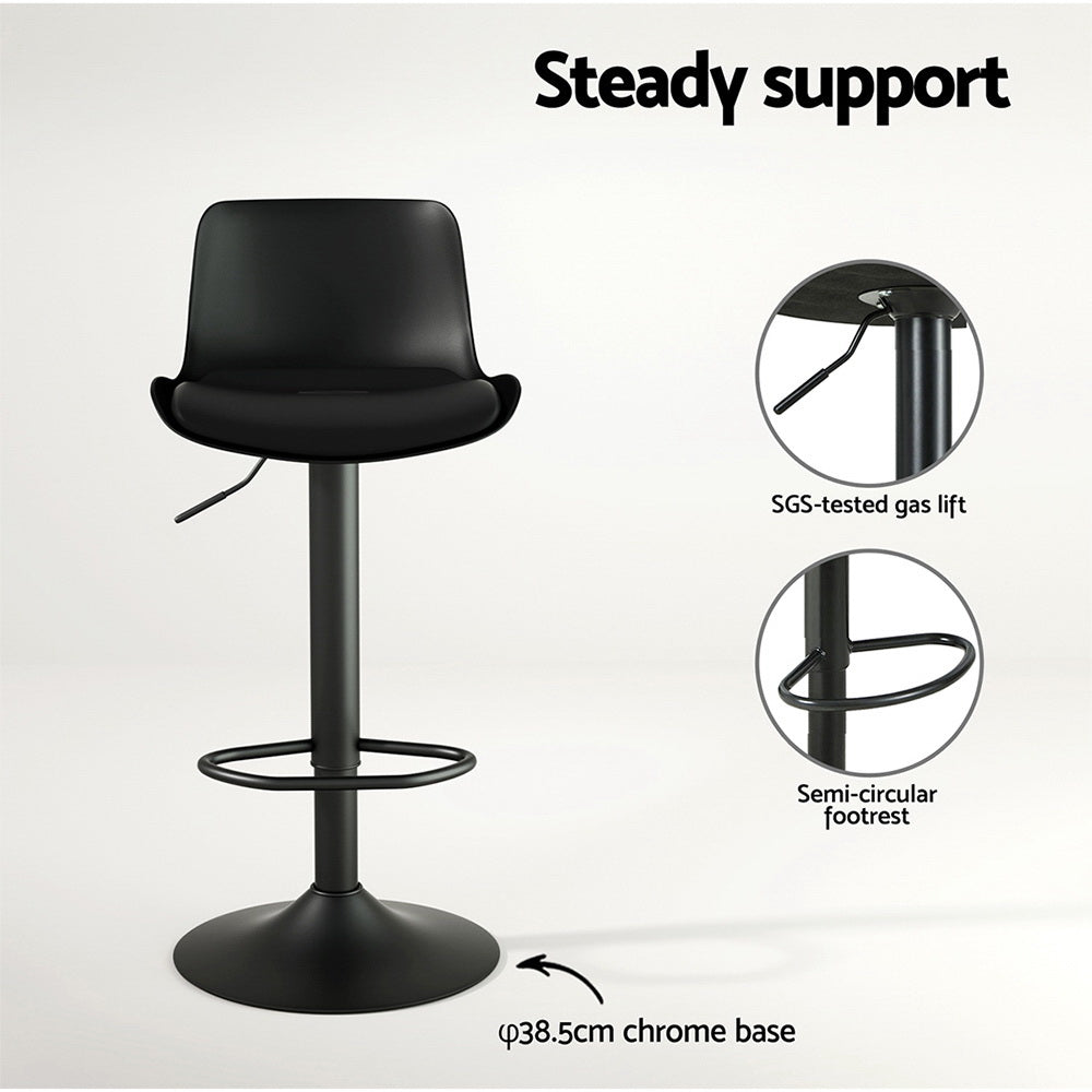 Artiss 4x Bar Stools Padded Seat Gas Lift Black-Furniture > Bar Stools & Chairs > Massage Chairs-PEROZ Accessories