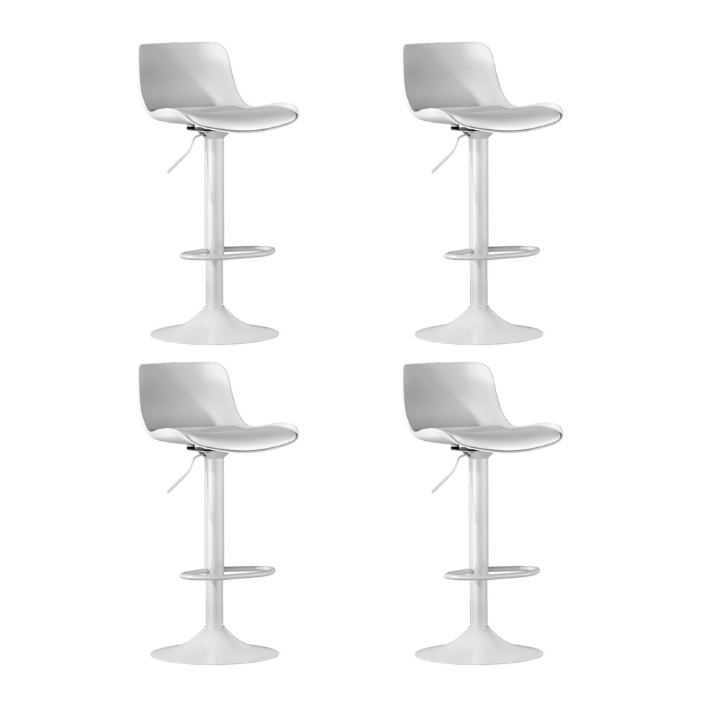 4x Artiss Bar Stools Kitchen Swivel Gas Lift Stool Leather Dining Chairs White-Furniture > Bar Stools & Chairs > Table & Bar Stools-PEROZ Accessories