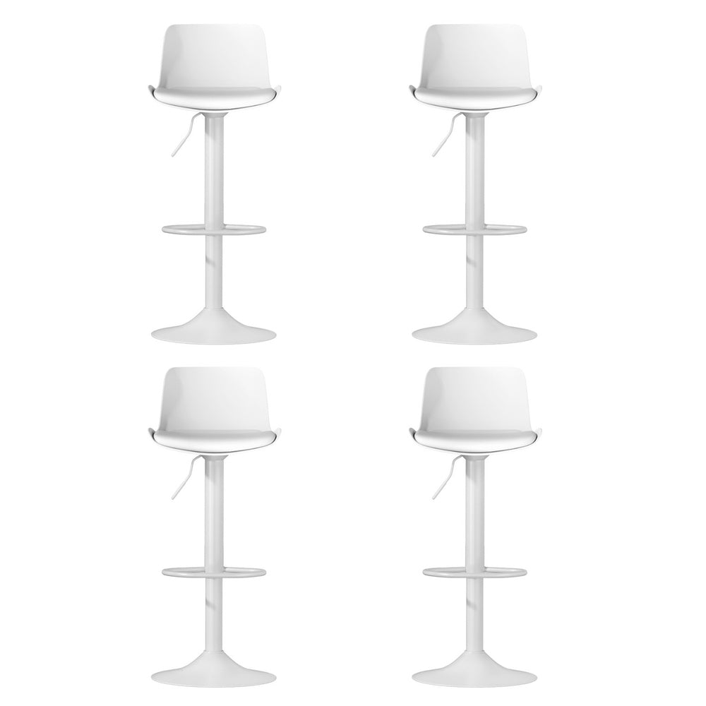 4x Artiss Bar Stools Kitchen Swivel Gas Lift Stool Leather Dining Chairs White-Furniture > Bar Stools & Chairs > Table & Bar Stools-PEROZ Accessories