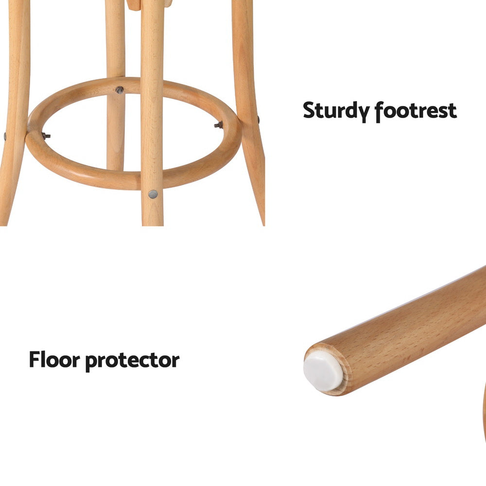 Artiss 4x Bar Stoosl Rattan Seat Wooden-Furniture > Bar Stools & Chairs > Massage Chairs-PEROZ Accessories