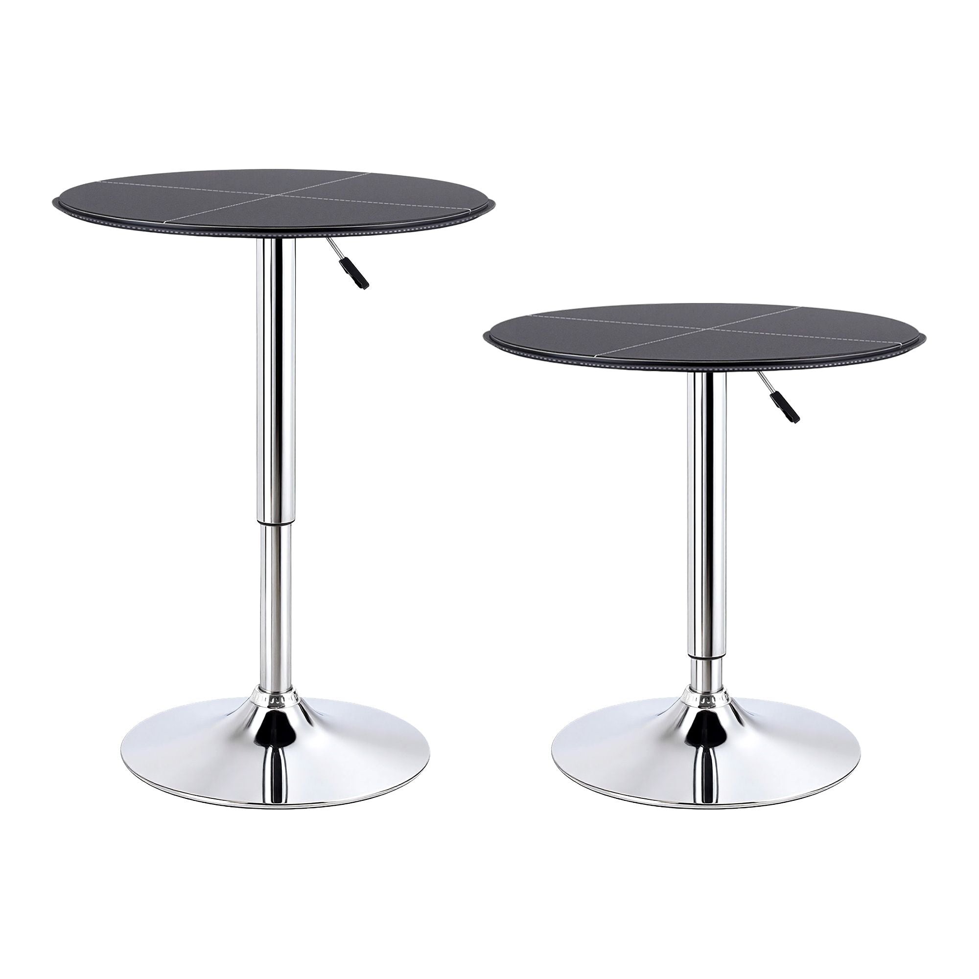 Artiss Bar Stools and Table Set 3PCS Dining Desk Kitchen Chair PVC Leather Black
