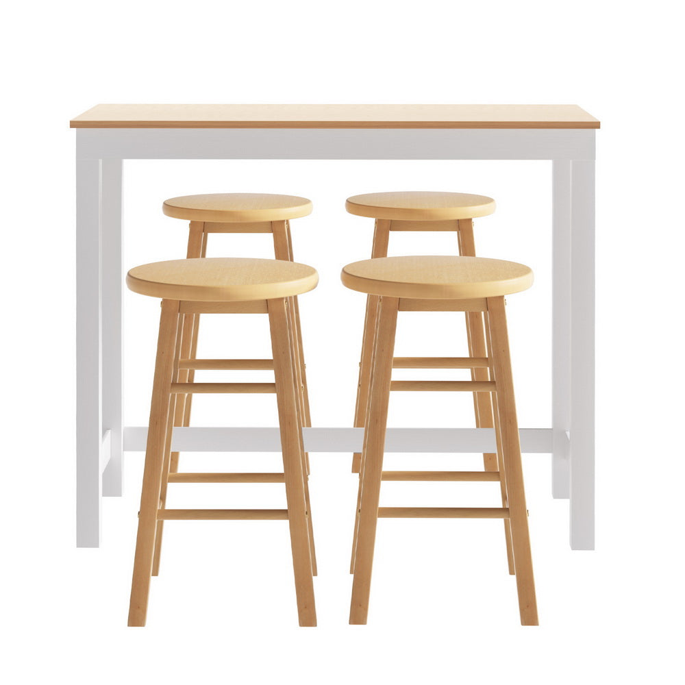 Artiss Bar Table and Stools Set Dining Desk Kitchen Chairs Cafe Pub-Furniture > Bar Stools & Chairs > Table & Bar Stools-PEROZ Accessories