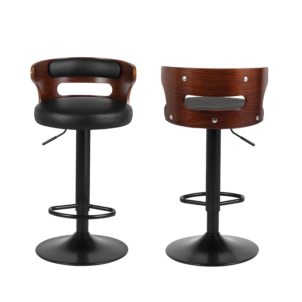 Artiss 2x Bar Stools Gas Lift Faux Leather-Furniture > Bar Stools & Chairs-PEROZ Accessories