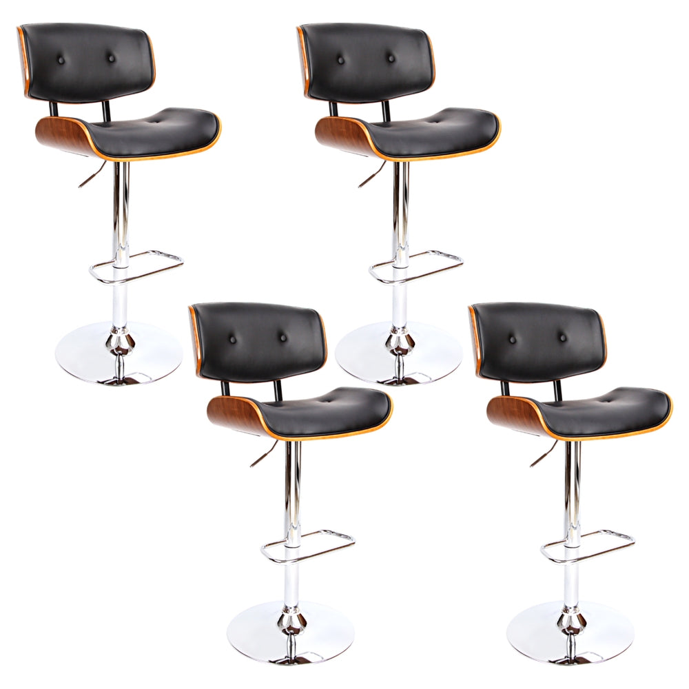 Artiss 4x Bar Stools Gas Lift Leather Black-Furniture > Bar Stools & Chairs > Massage Chairs-PEROZ Accessories