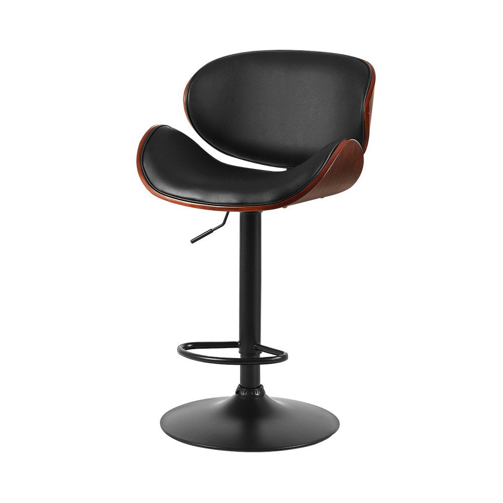 Artiss Bar Stools Kitchen Leather Barstools Swivel Gas Lift Vintage Chairs Black-Furniture > Bar Stools & Chairs-PEROZ Accessories