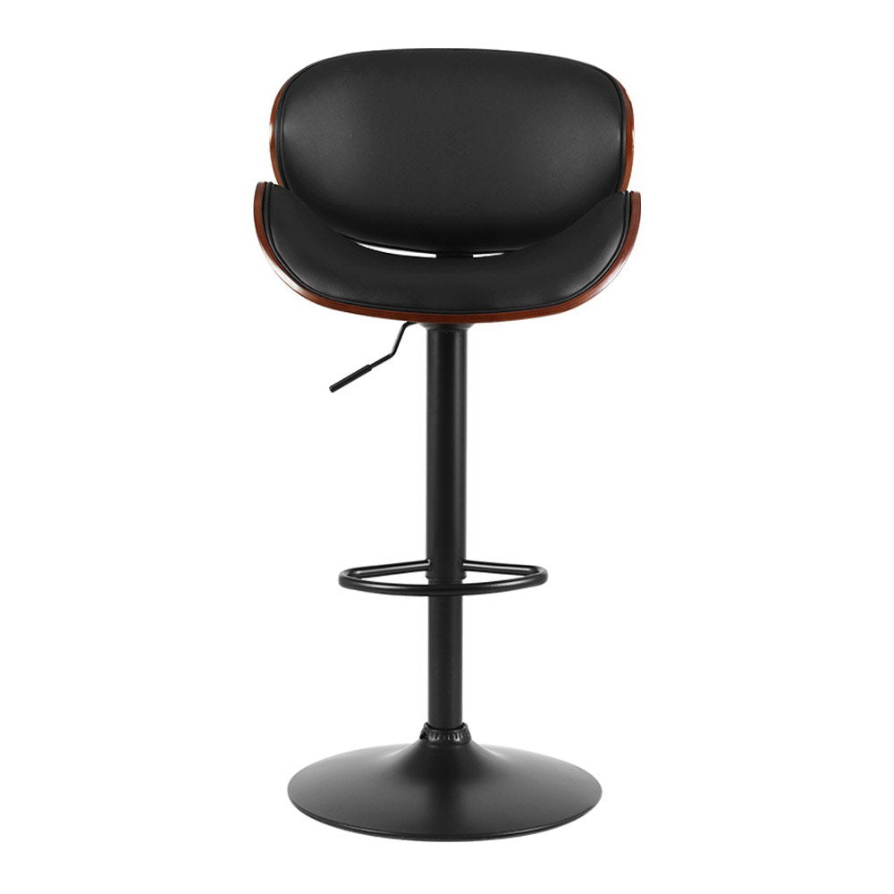 Artiss Bar Stools Kitchen Leather Barstools Swivel Gas Lift Chairs Black x2-Furniture > Bar Stools & Chairs-PEROZ Accessories