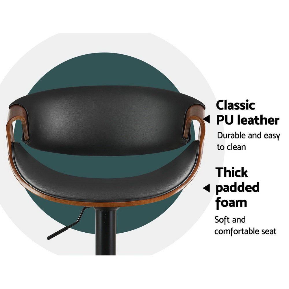 Artiss Bar Stools Gas Lift Leather w/Armrest-Bar Stools-PEROZ Accessories