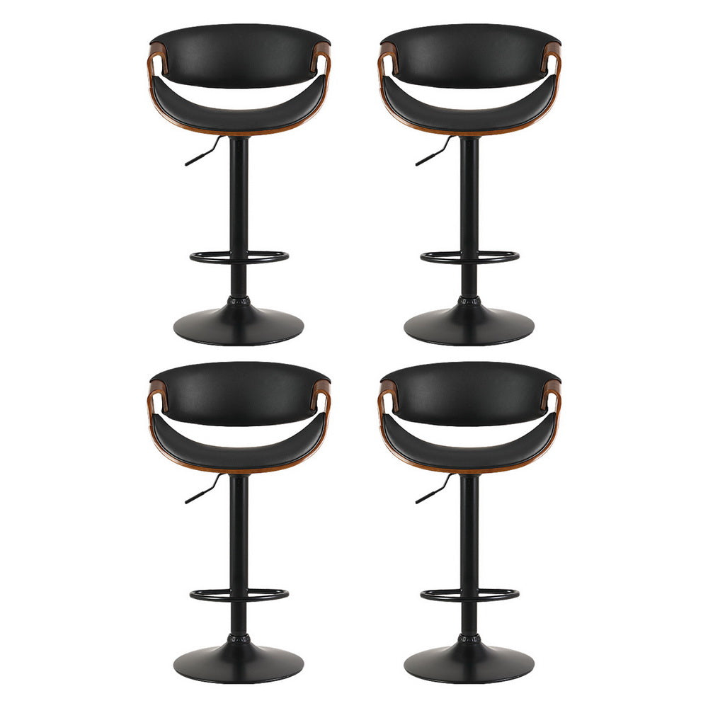 Artiss 4x Bar Stools Gas Lift Leather w/Armrest-Furniture > Bar Stools & Chairs > Massage Chairs-PEROZ Accessories