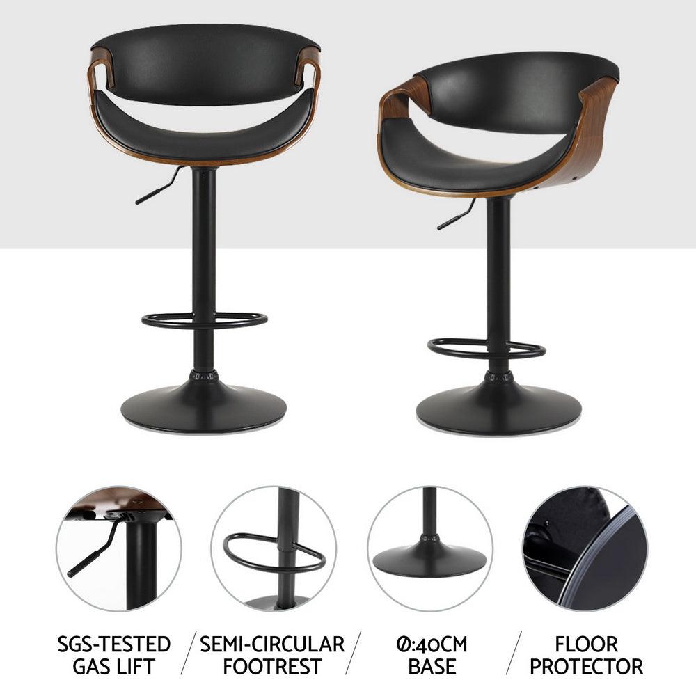 Artiss 4x Bar Stools Gas Lift Leather w/Armrest-Furniture > Bar Stools & Chairs > Massage Chairs-PEROZ Accessories