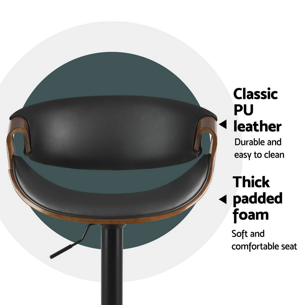 Artiss 4x Bar Stools Gas Lift Leather w/Armrest-Furniture > Bar Stools & Chairs > Massage Chairs-PEROZ Accessories