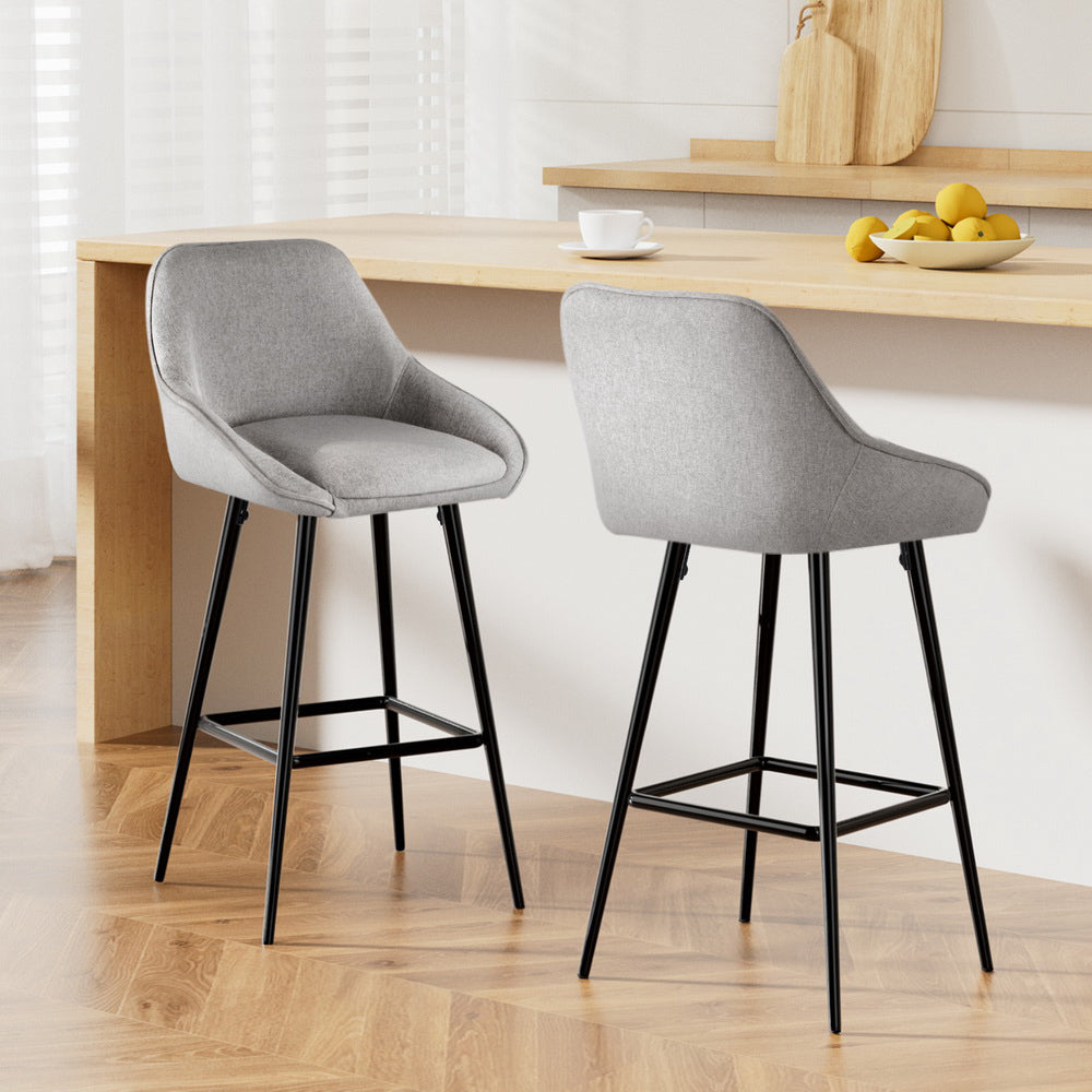 Artiss 2x Bar Stools Upholstered Stool Counter Seat Kitchen Dining Chairs-Furniture > Bar Stools & Chairs-PEROZ Accessories