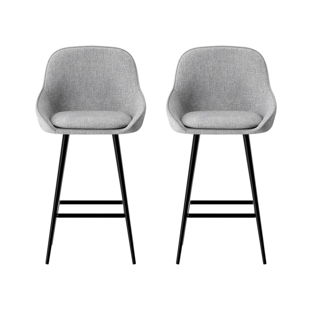 Artiss 2x Bar Stools Upholstered Stool Counter Seat Kitchen Dining Chairs-Furniture > Bar Stools & Chairs-PEROZ Accessories