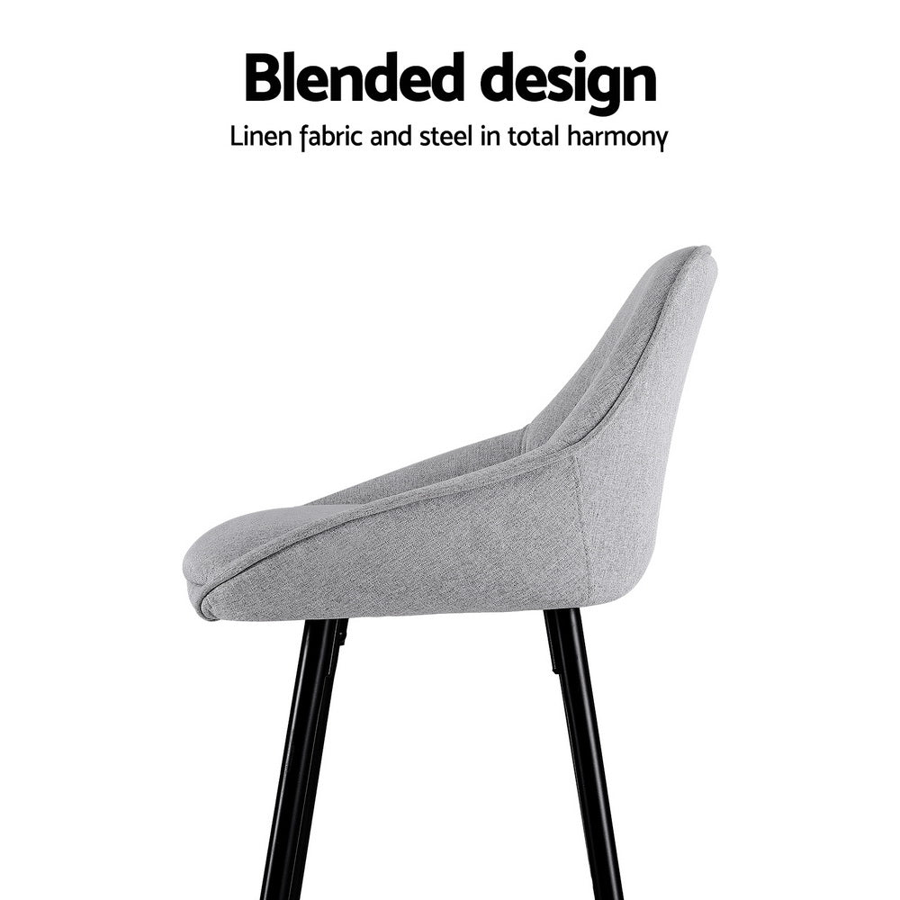 Artiss 2x Bar Stools Upholstered Stool Counter Seat Kitchen Dining Chairs-Furniture > Bar Stools & Chairs-PEROZ Accessories