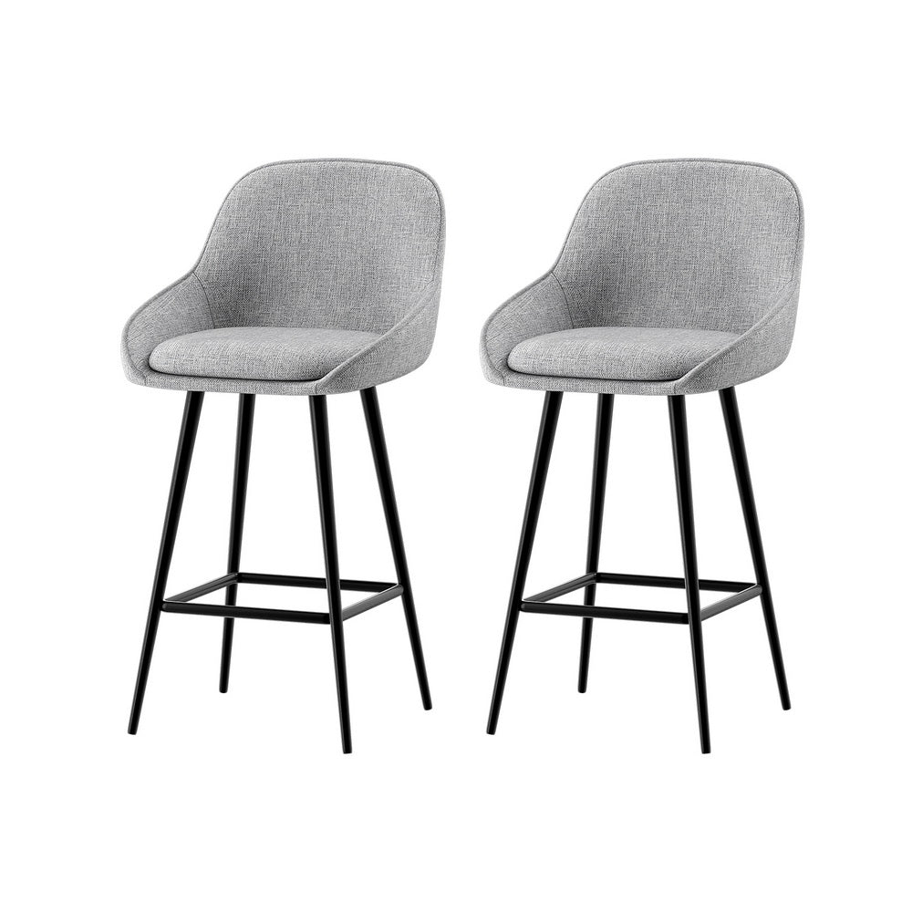 Artiss 2x Bar Stools Upholstered Stool Counter Seat Kitchen Dining Chairs-Furniture > Bar Stools & Chairs-PEROZ Accessories