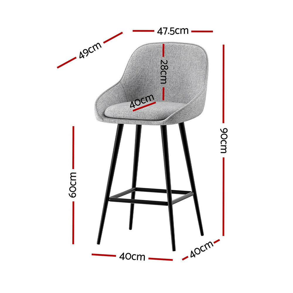 Artiss 4x Bar Stools Upholstered Stool Counter Seat Kitchen Dining Chairs-Furniture > Bar Stools & Chairs > Massage Chairs-PEROZ Accessories