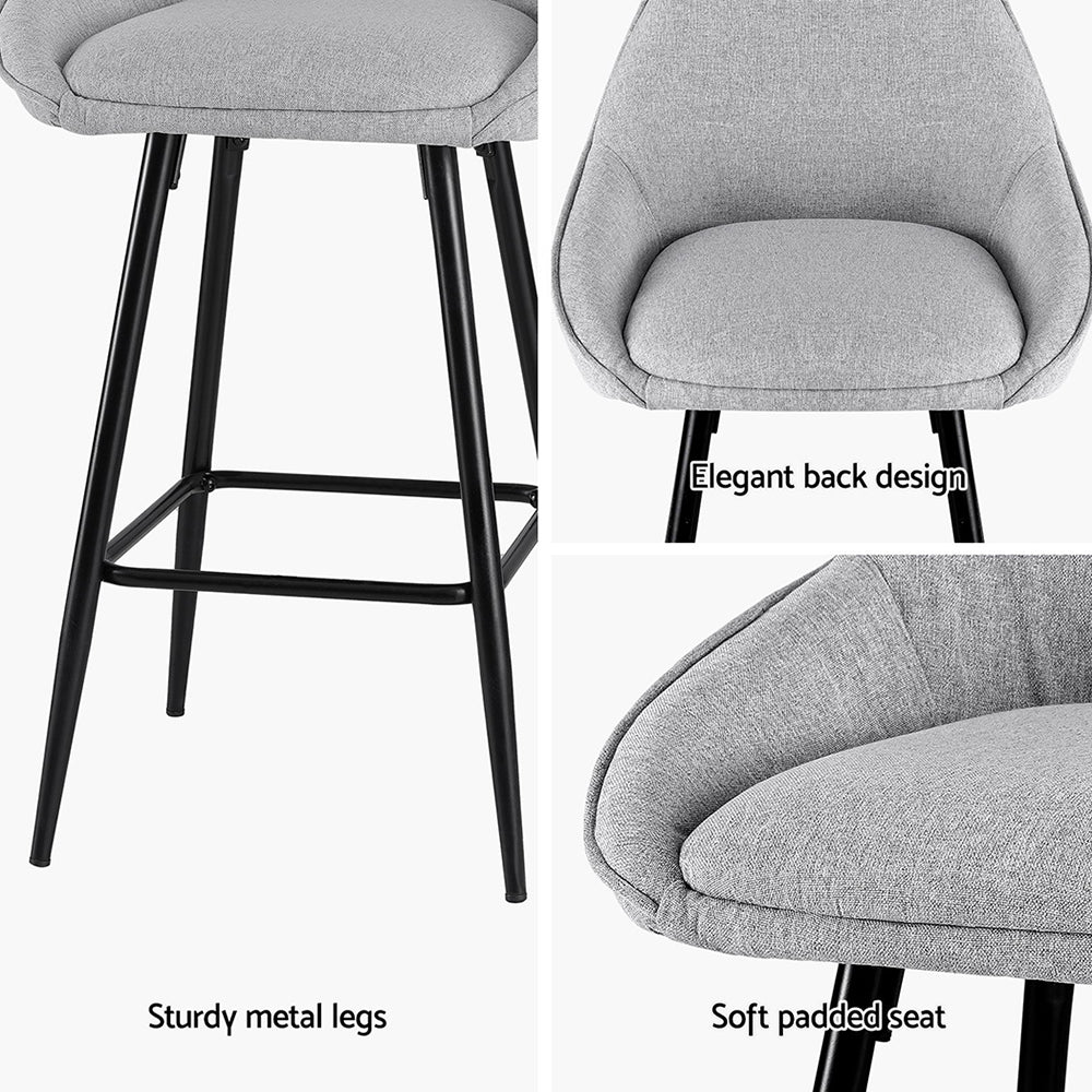 Artiss 4x Bar Stools Upholstered Stool Counter Seat Kitchen Dining Chairs-Furniture > Bar Stools & Chairs > Massage Chairs-PEROZ Accessories