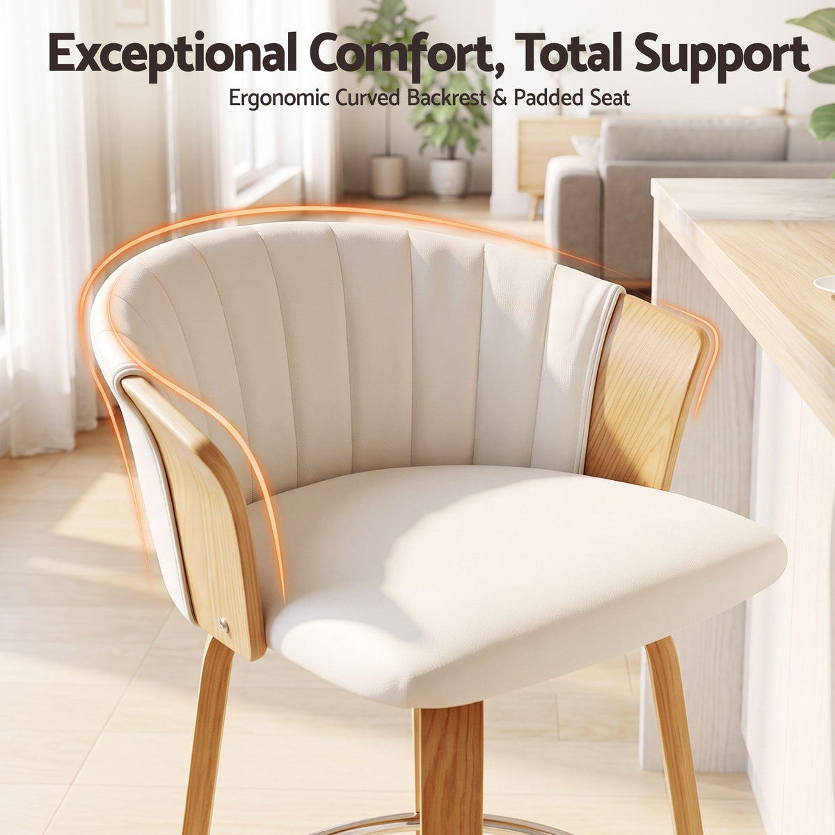 Artiss 66cm Seat Height Wooden Bar Stools Swivel Kitchen Counter Stool Chair-Furniture > Bar Stools & Chairs > Table & Bar Stools-PEROZ Accessories