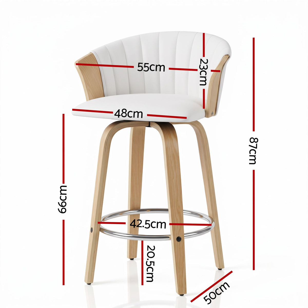 Artiss Wooden Bar Stools Set of 3 Swivel Kitchen Counter Stools Chair 66cm-Furniture > Bar Stools & Chairs > Table & Bar Stools-PEROZ Accessories