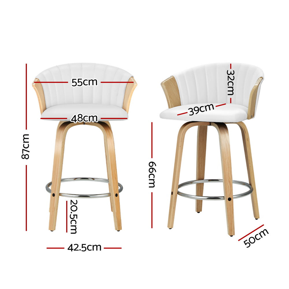 Artiss 4x Bar Stools Swivel Leather Chairs Wooden-Furniture > Bar Stools & Chairs > Arm Chairs & Recliners-PEROZ Accessories