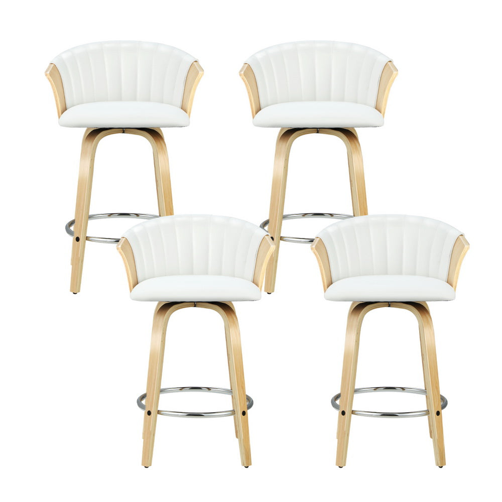 Artiss 4x Bar Stools Swivel Leather Chairs Wooden-Furniture > Bar Stools & Chairs > Arm Chairs & Recliners-PEROZ Accessories