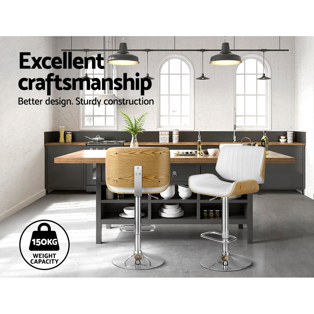Artiss 2x Bar Stools Adjustable Leather Chairs-Furniture > Bar Stools & Chairs > Table & Bar Stools-PEROZ Accessories