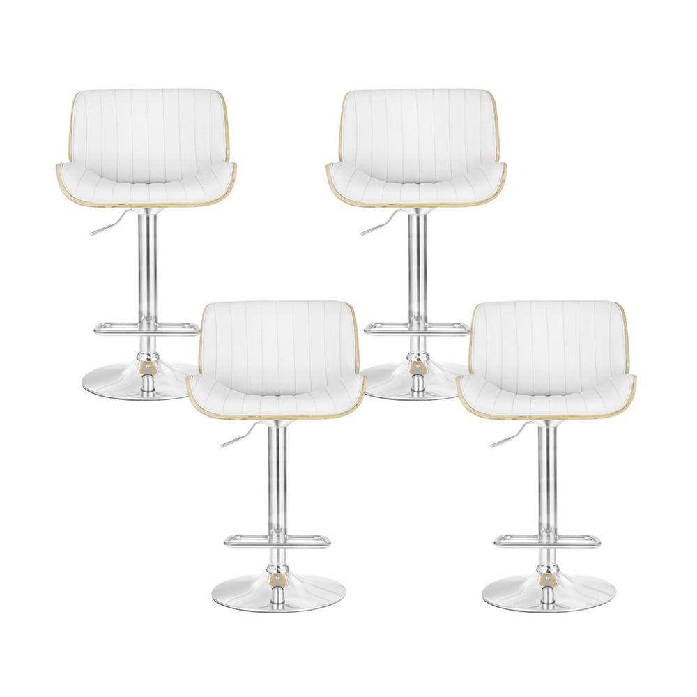 Artiss 4x Bar Stools Adjustable Leather Chairs-Furniture > Bar Stools & Chairs > Arm Chairs & Recliners-PEROZ Accessories