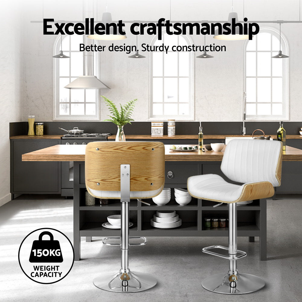 Artiss 4x Bar Stools Adjustable Leather Chairs-Furniture > Bar Stools & Chairs > Arm Chairs & Recliners-PEROZ Accessories
