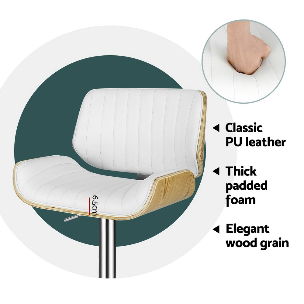 Artiss 4x Bar Stools Adjustable Leather Chairs-Furniture > Bar Stools & Chairs > Arm Chairs & Recliners-PEROZ Accessories