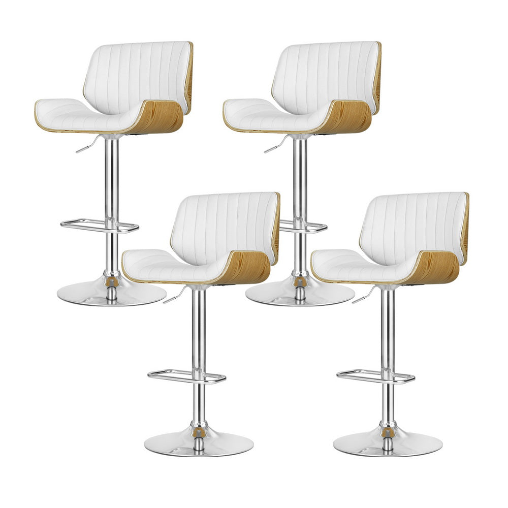 Artiss 4x Bar Stools Adjustable Leather Chairs-Furniture > Bar Stools & Chairs > Arm Chairs & Recliners-PEROZ Accessories