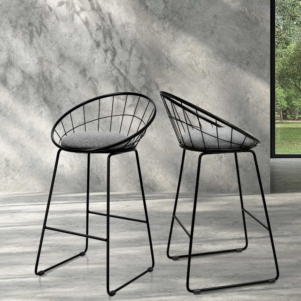 Artiss 2x Bar Stools Padded Seat Metal-Furniture > Bar Stools & Chairs-PEROZ Accessories