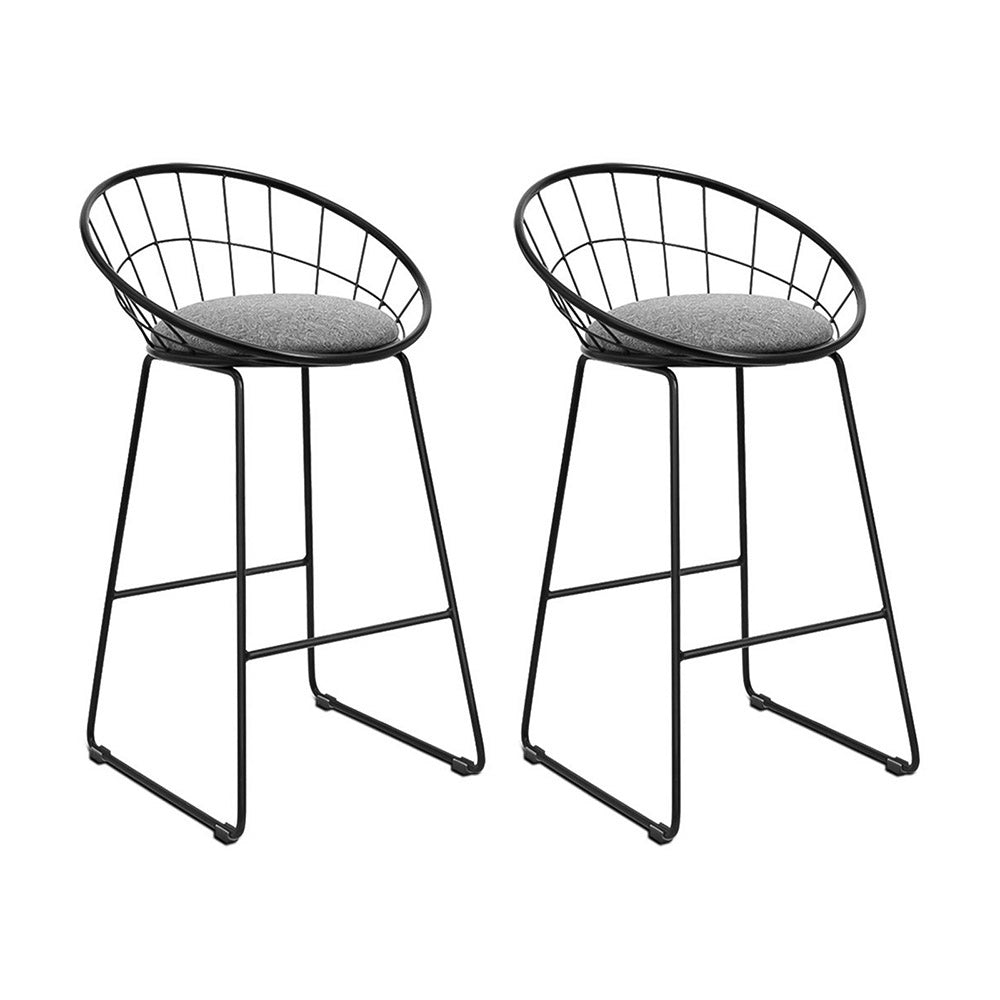Artiss 2x Bar Stools Padded Seat Metal-Furniture > Bar Stools & Chairs-PEROZ Accessories